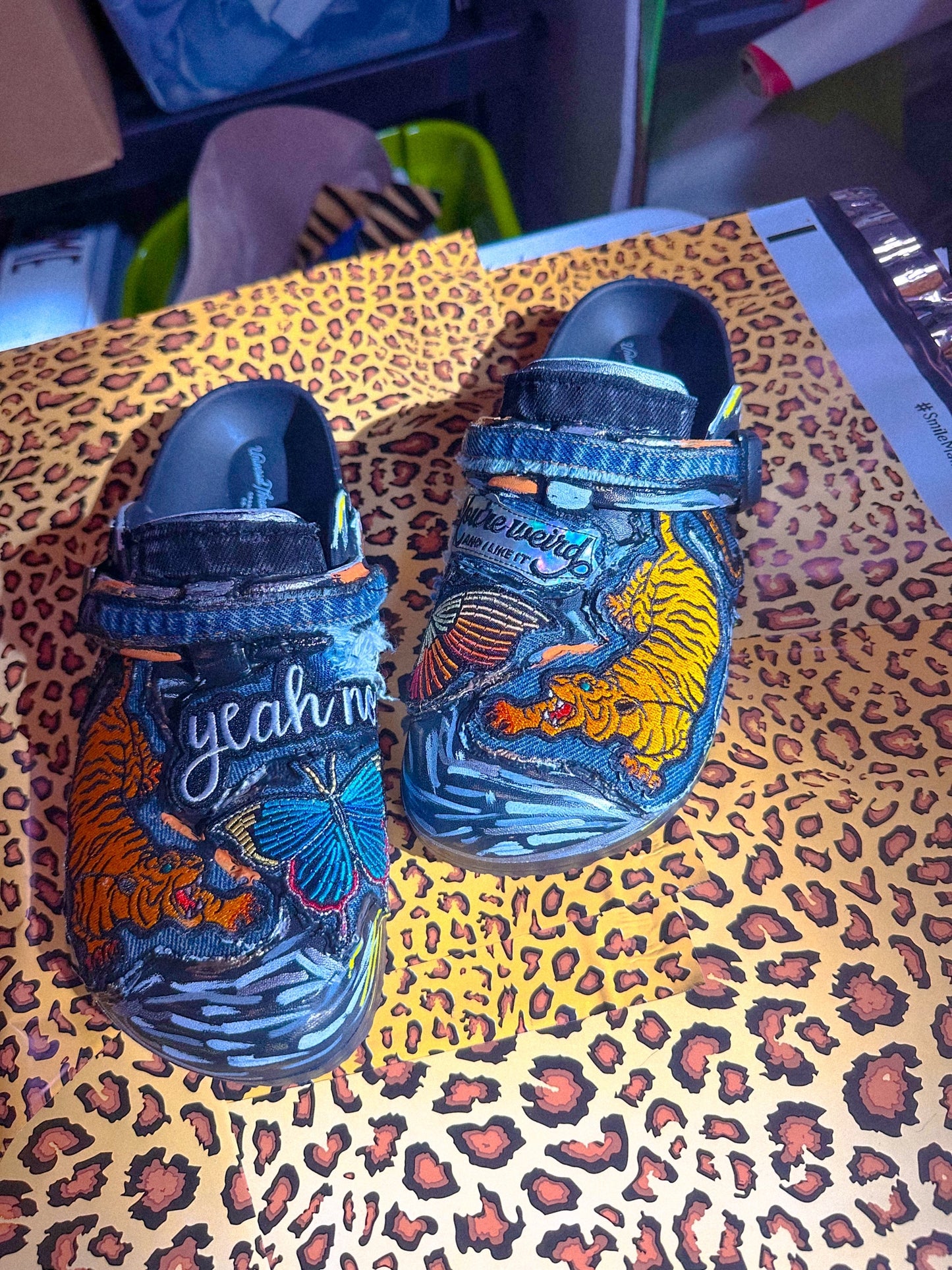 Denim Patch Clogs image 0