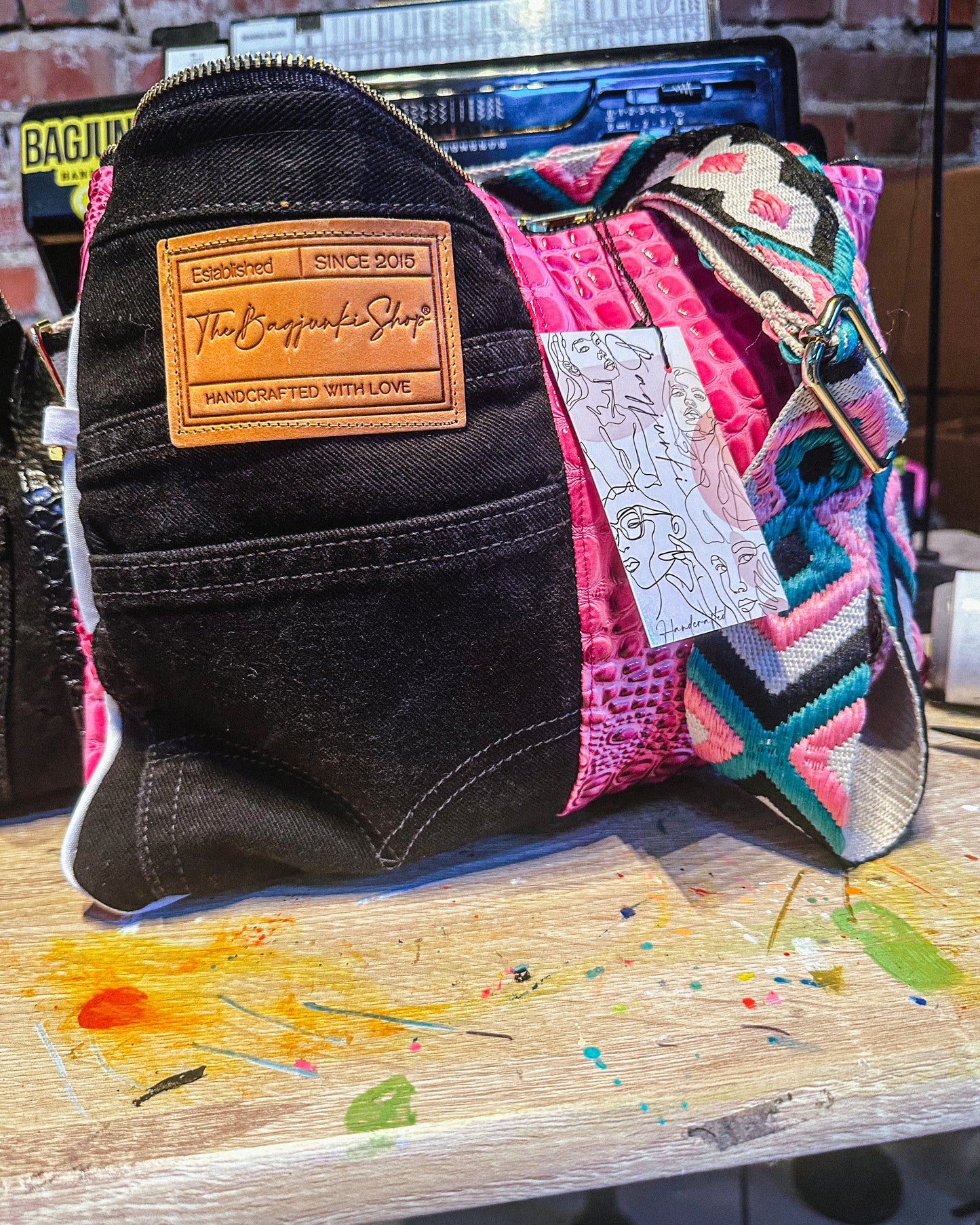 Dark Magenta Denim Clutch image 0