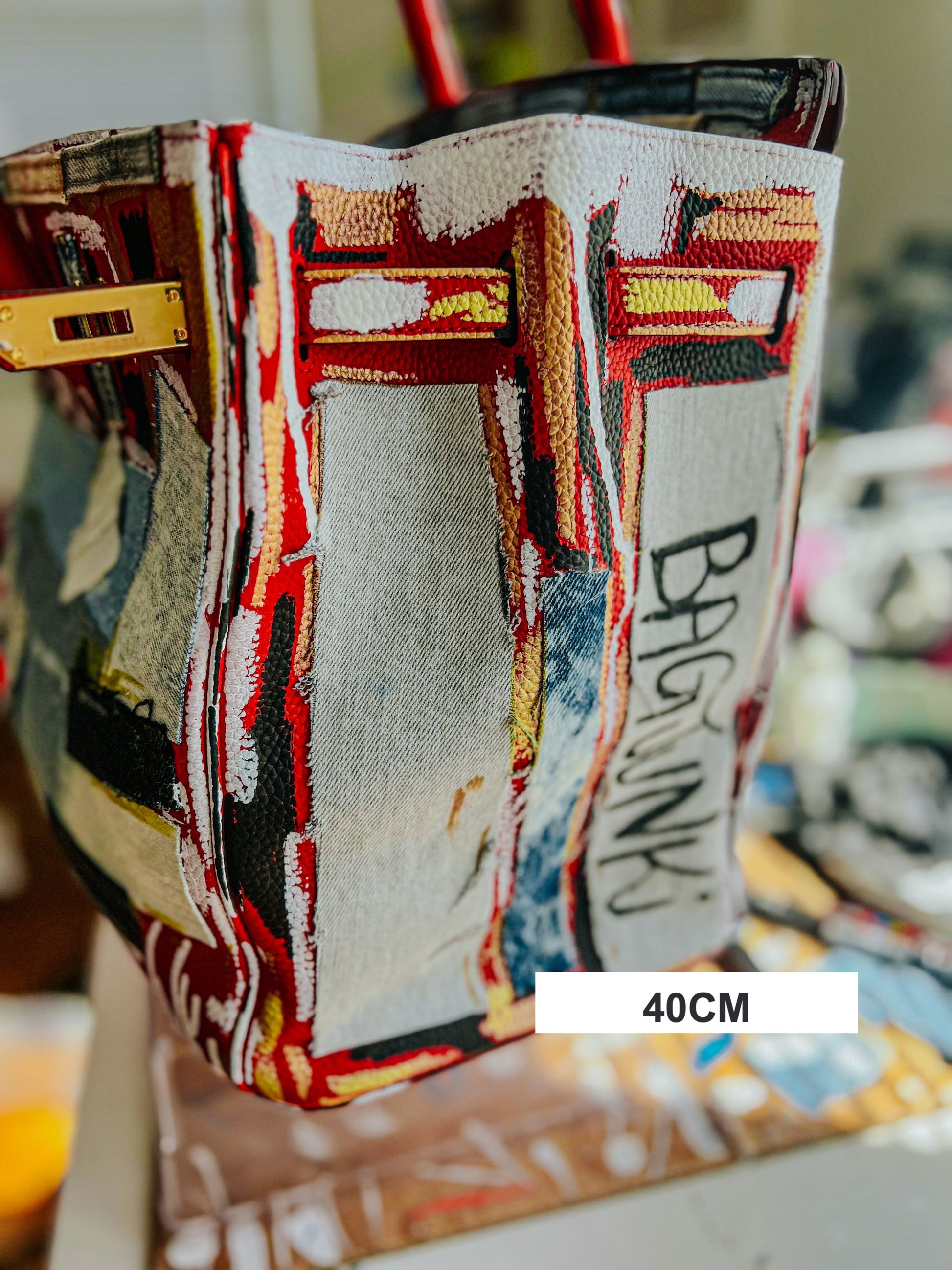 Chris Full Denim Distressed Tote image 2