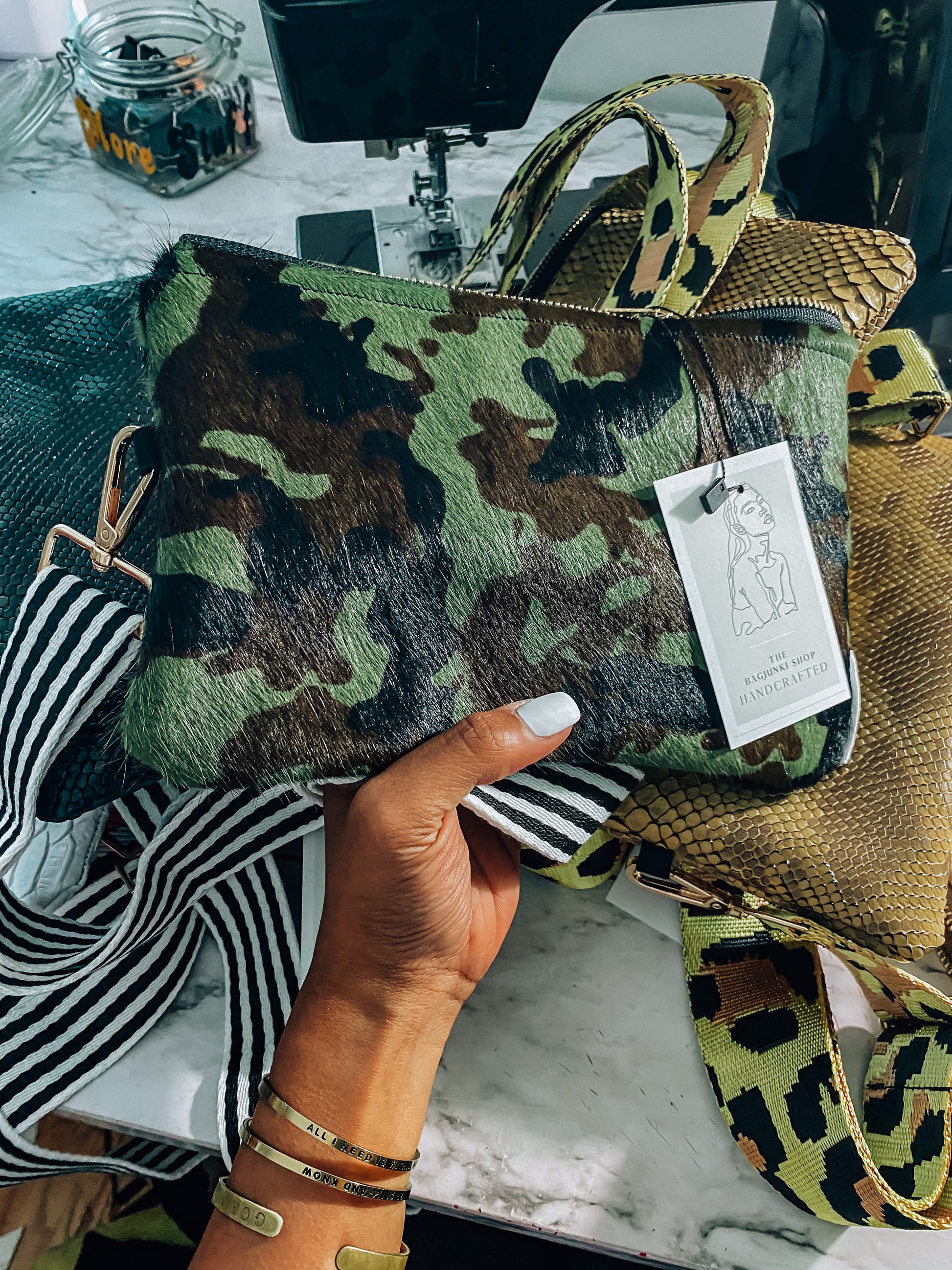 Camo Leather Pouchette image 0