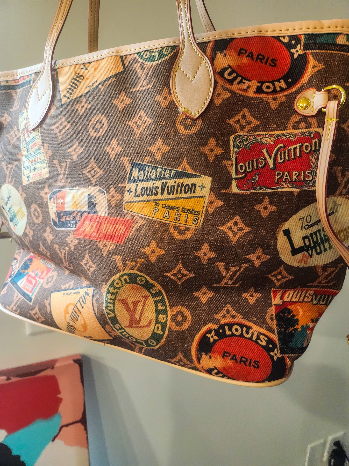 Vintage Neverfull with Printed Patches image 0